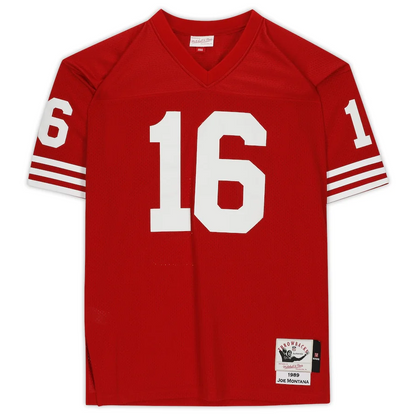 Joe Montana Signed San Francisco 49ers Mitchell & Ness Red Authentic Jersey (Fanatics)