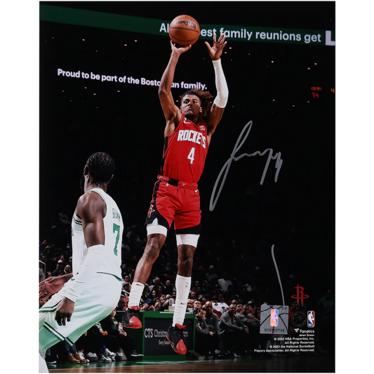 Jalen Green Signed Houston Rockets  8" x 10" Shooting vs. Boston Celtics Photograph (Fanatics)