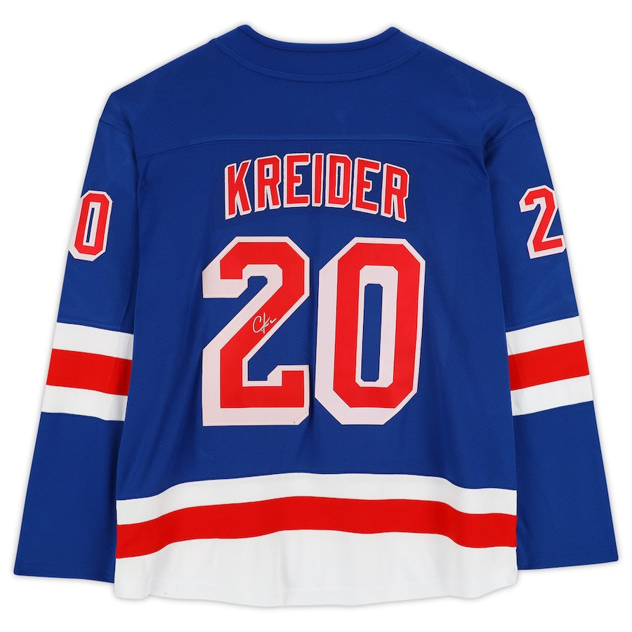 Chris Kreider Signed New York Rangers Blue Fanatics Breakaway Jersey (Fanatics)