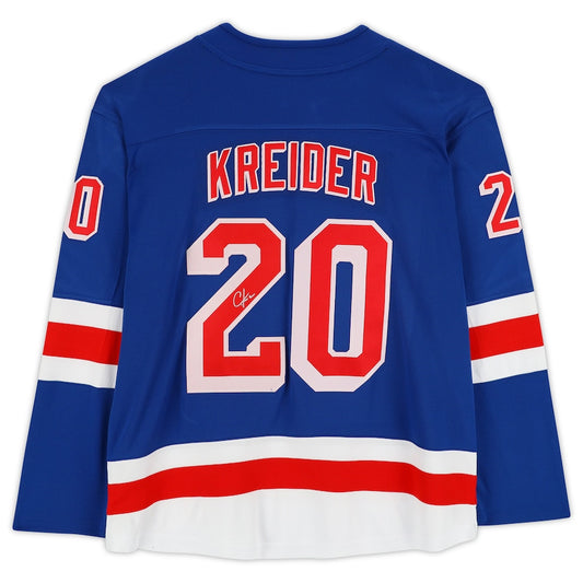 Chris Kreider Signed New York Rangers Blue Fanatics Breakaway Jersey (Fanatics)