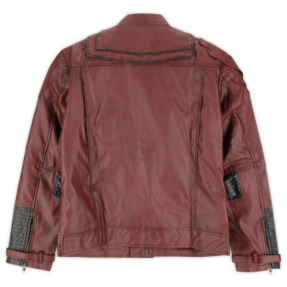 Chris Pratt Guardians of the Galaxy Autographed Star Lord Distressed Maroon Leather Jacket (Fanatics)