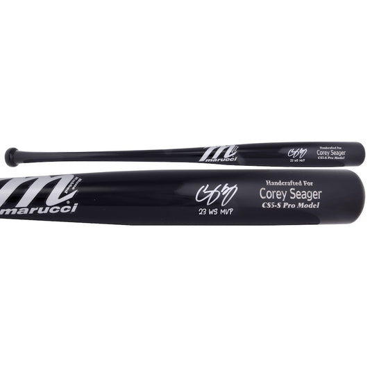 Corey Seager Signed Texas Rangers 2023 World Series Champions Marucci Game Model Bat with "23 WS MVP" Inscription (Fanatics)