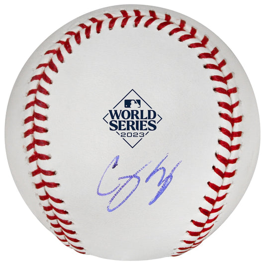 Corey Seager Signed Texas Rangers 2023 World Series Logo Baseball (Fanatics)