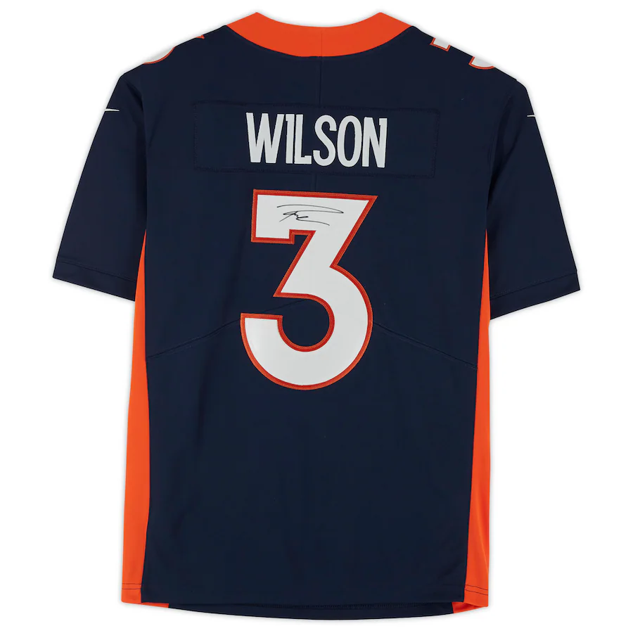 Russell Wilson Signed Denver Broncos Navy Nike Limited Jersey (Fanatics)