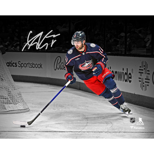 Adam Fantilli Signed Columbus Blue Jackets 8" x 10" NHL Debut Spotlight Photograph (Fanatics)