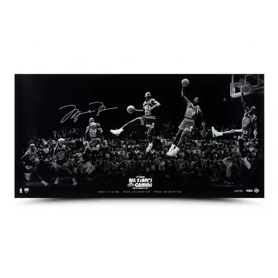 Michael Jordan Signed “Kiss the Rim 180” 36x18 (Upper Deck)