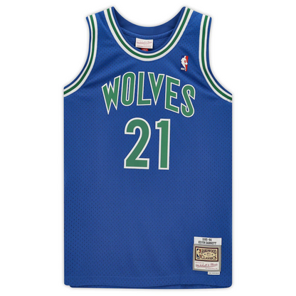 Kevin Garnett Signed Minnesota Timberwolves  Blue Mitchell and Ness 1995 Hardwood Classic Swingman Jersey (Fanatics)