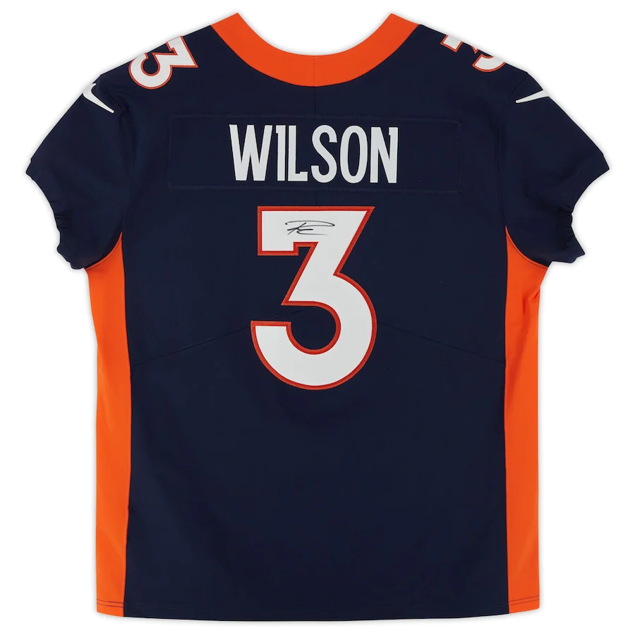 Russell Wilson Signed Denver Broncos Navy Nike Elite Jersey (Fanatics)