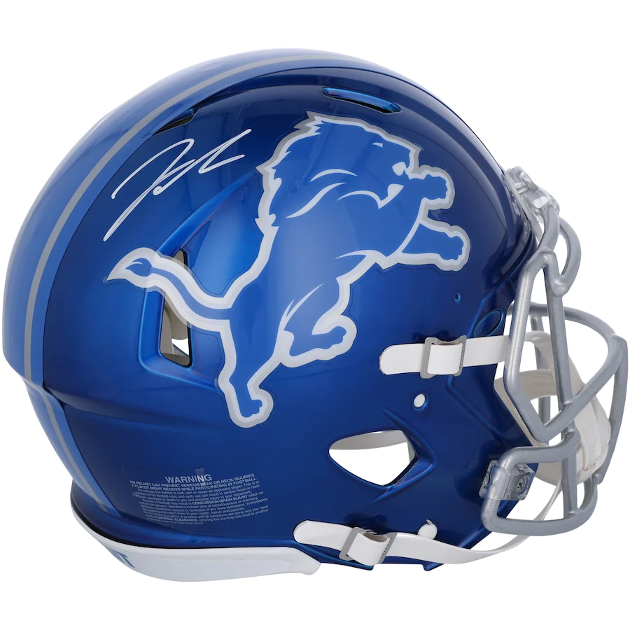 Jahmyr Gibbs Signed Detroit Lions Riddell Flash Speed Authentic Helmet (Fanatics)