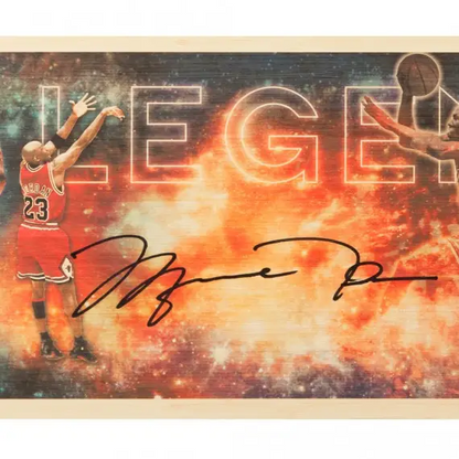 Michael Jordan Signed Legend Bamboo Print (Upper Deck)