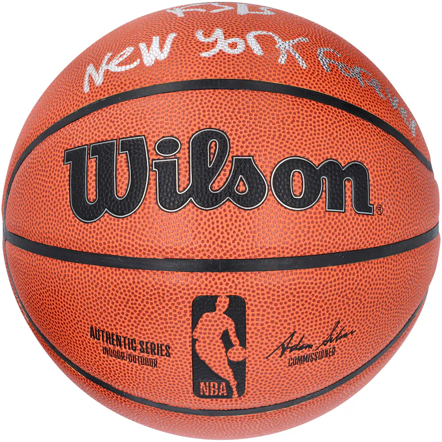 RJ Barrett Signed New York Knicks Autographed Wilson Authentic Series Indoor/Outdoor Basketball with "New York Forever" Inscription (Fanatics)