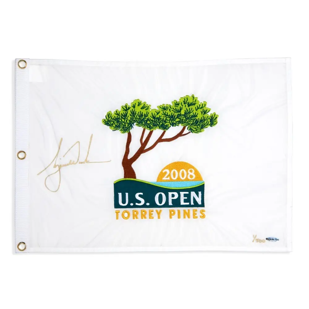 Tiger Woods Signed 2008 US Open Pin Flag LE/500 (Upper Deck)