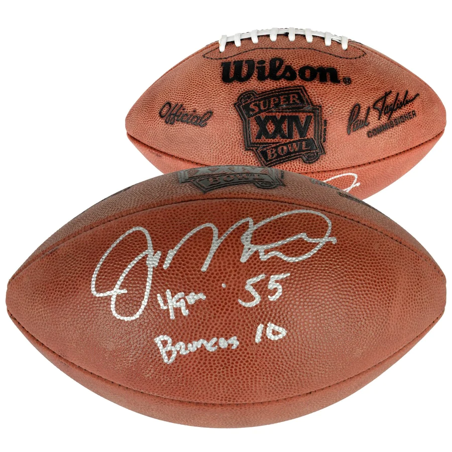 Joe Montana Signed Official NFL Wilson Super Bowl XXIV Pro Football with "49ers 55 Broncos 10" Inscription - San Francisco 49ers (Fanatics)