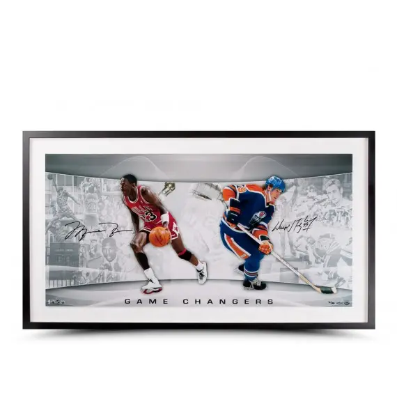 Michael Jordan & Wayne Gretzky Signed ‘Game Changers’ 36 x 18 Photo (Upper Deck)