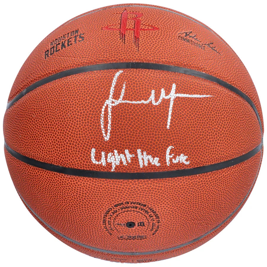 Jalen Green Signed Houston Rockets  Wilson Team Logo Basketball with "Light The Fuse" Inscription (Fanatics)