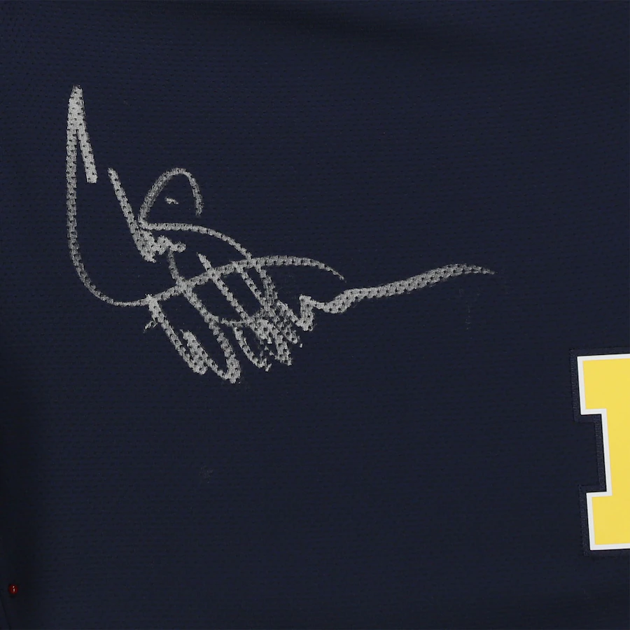 Chris Webber Michigan Wolverines Signed Jordan Brand Navy Replica Basketball Shorts(Fanatics)