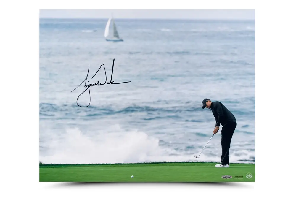 Tiger Woods Signed Crashing Wave 16 x 20 Photograph (Upper Deck)
