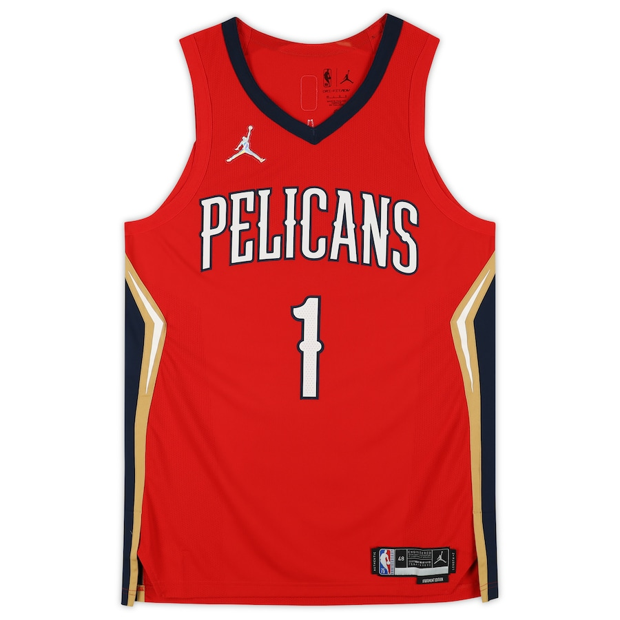 Zion Williamson Signed Red New Orleans Pelicans  Jordan Brand Authentic Jersey (Fanatics)