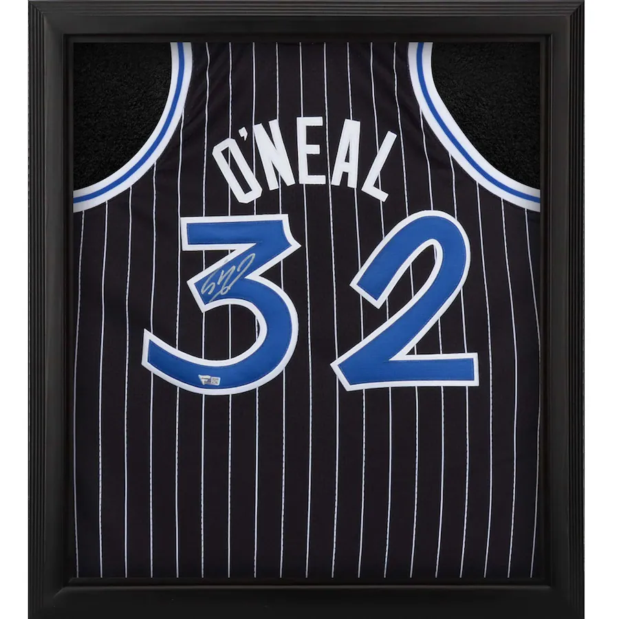 Shaquille O'Neal Signed Orlando Magic Framed Mitchell & Ness Black 1994-95 Authentic Jersey Shadowbox (Fanatics)