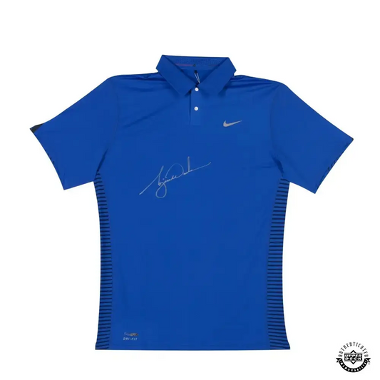 Tiger Woods Signed Nike Royal Blue Performance Graphic Golf Shirt LE/25 (Upper Deck)