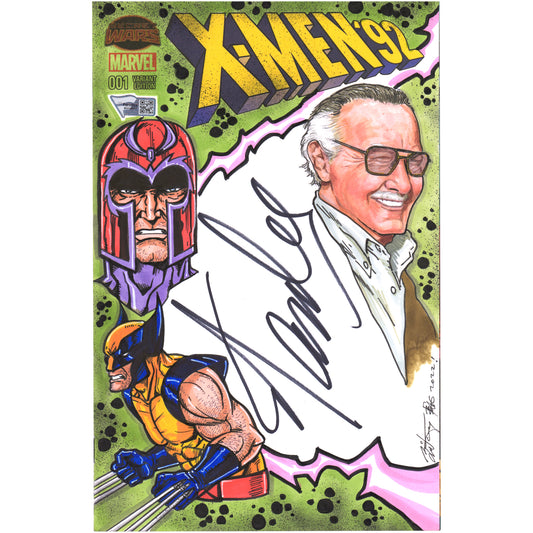 Stan Lee Signed X-Men 92 Comic Book Cover - Hand Illustrated by Artist Brian Kong - LE/1 (Fanatics)