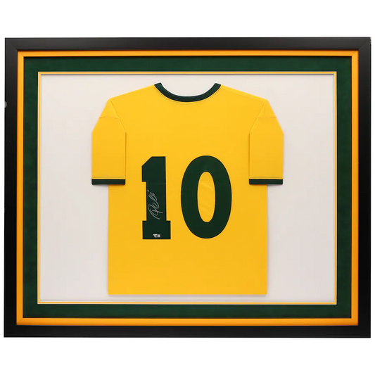 Pele Yellow Signed Brazil National Team Framed Jersey (Fanatics)