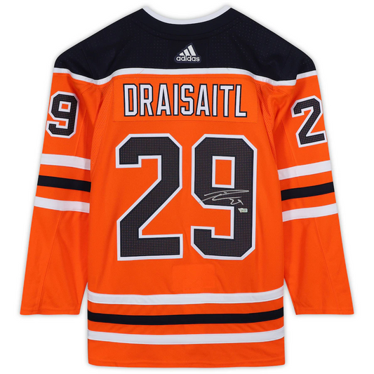 Leon Draisaitl Signed Edmonton Oilers  Orange Adidas Authentic Jersey (Fanatics)
