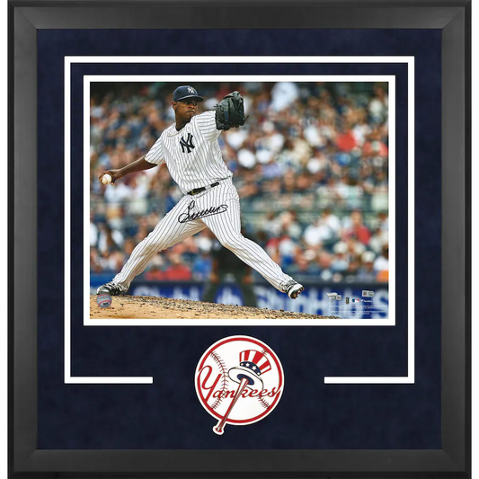 Luis Severino Signed New York Yankees Deluxe Framed 16" x 20" Pitching Photograph (Fanatics)