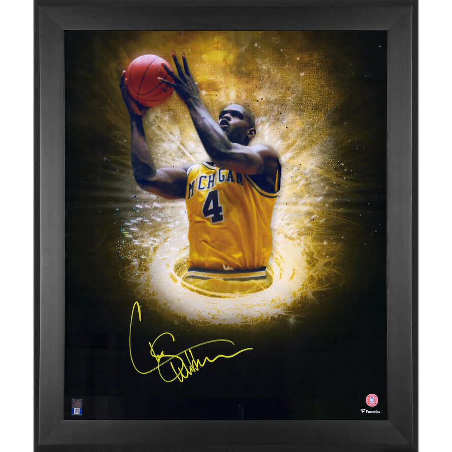 Chris Webber Michigan Wolverines Signed Framed 20" x 24" In-Focus Photograph (Fanatics)