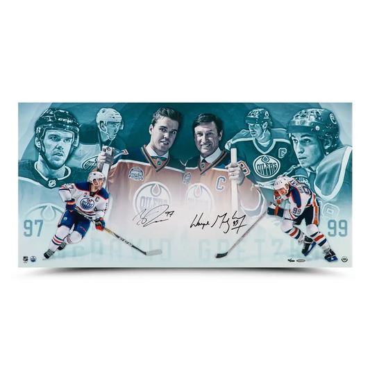 Wayne Gretzky & Connor McDavid Signed "Origins" Print LE/100 (Upper Deck)