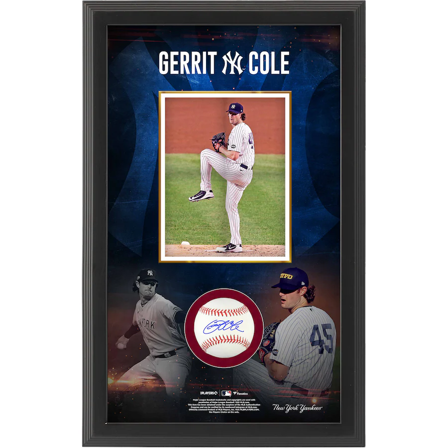 Gerrit Cole Signed New York Yankees Baseball Shadowbox (Fanatics)