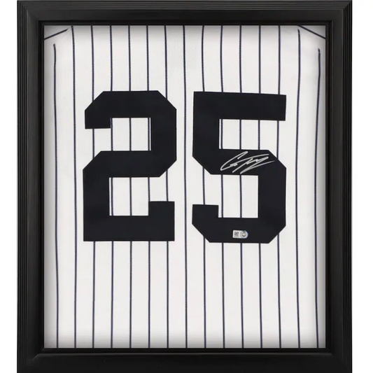 Gleyber Torres Signed New York Yankees Framed White Nike Authentic Jersey Shadowbox (Fanatics)