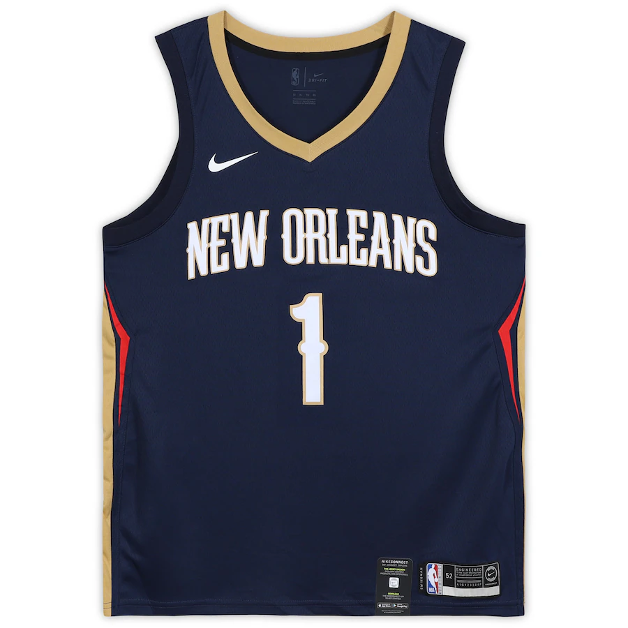 Zion Williamson Signed  Navy New Orleans Pelicans  Nike Swingman Jersey with "2019 #1 Draft Pick" Inscription (Fanatics)