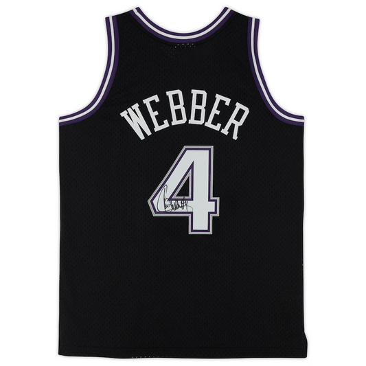 Chris Webber Signed Black Sacramento Kings  2000-01 Mitchell & Ness Replica Jersey (Fanatics)