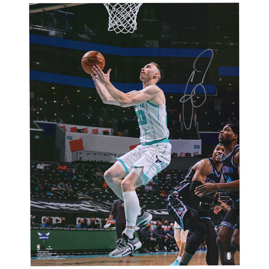 Gordon Hayward  Signed Charlotte Hornets 16'' x 20'' White Jersey Layup Photograph (Fanatics)