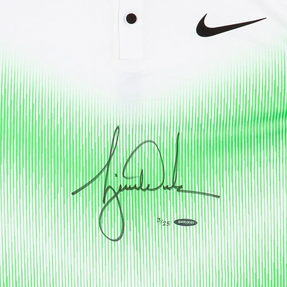 Tiger Woods Signed Nike White & Green Strike Golf Shirt LE/25 (Upper Deck)