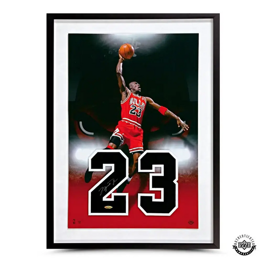 Michael Jordan Signed 23 Jersey Number "Bullseye" Print - Framed (Upper Deck)