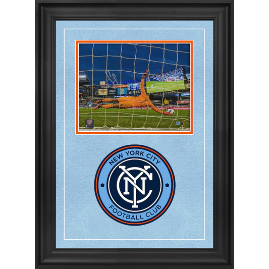 Sean Johnson Signed New York City FC  Deluxe Framed 8" x 10" Save Photograph (Fanatics)