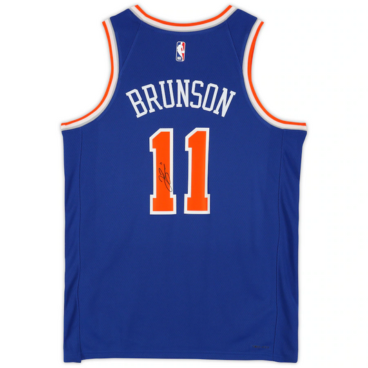Jalen Brunson Signed New York Knicks Nike Blue Icon Swingman Jersey (Fanatics)