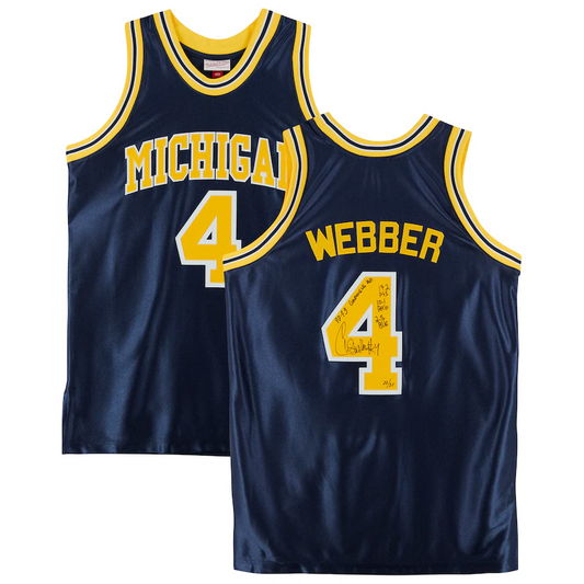 Chris Webber Navy Michigan Wolverines Signed Mitchell & Ness 1991-92 Authentic Jersey with Multiple All American Inscriptions - Limited Edition of 30(Fanatics)