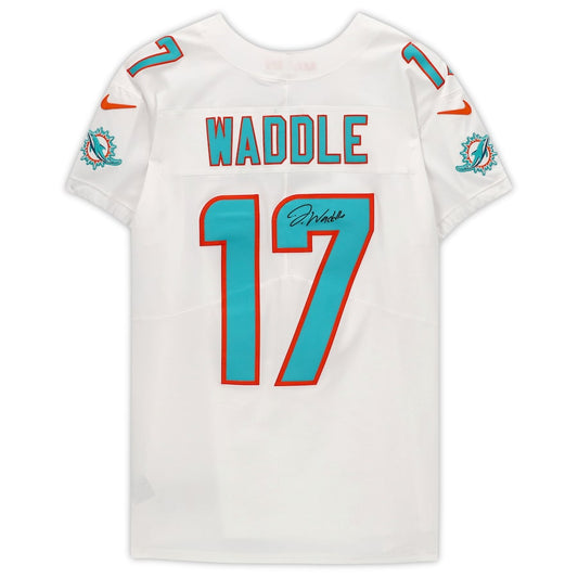 Jaylen Waddle Signed Miami Dolphins Autographed White Nike Elite Jersey (Fanatics)