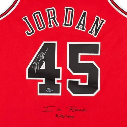 Michael Jordan Signed & Embroidered 1995 Chicago Bulls #45 Red Authentic Mitchell & Ness Jersey (Upper Deck)