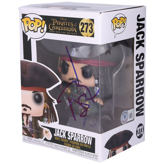 Johnny Depp Pirates of the Caribbean Autographed Jack Sparrow #273 Funko Pop! Figurine (Beckett)