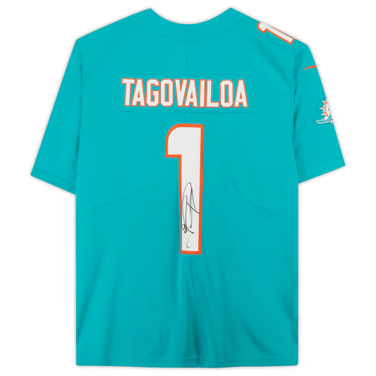 Tua Tagovailoa Signed Miami Dolphins Aqua Nike Limited Jersey (Fanatics)