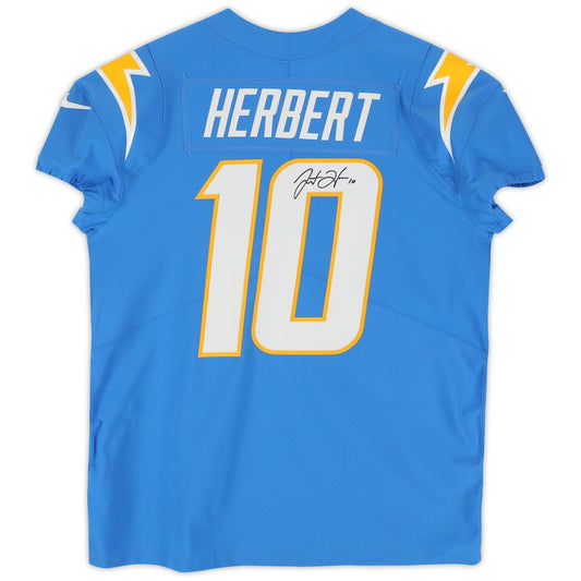 Justin Herbert Signed Los Angeles Chargers Powder Blue Nike Elite Jersey (Fanatics)