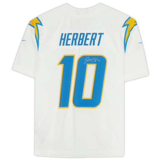 Justin Herbert Signed Los Angeles Chargers White Nike Limited Jersey (Fanatics)