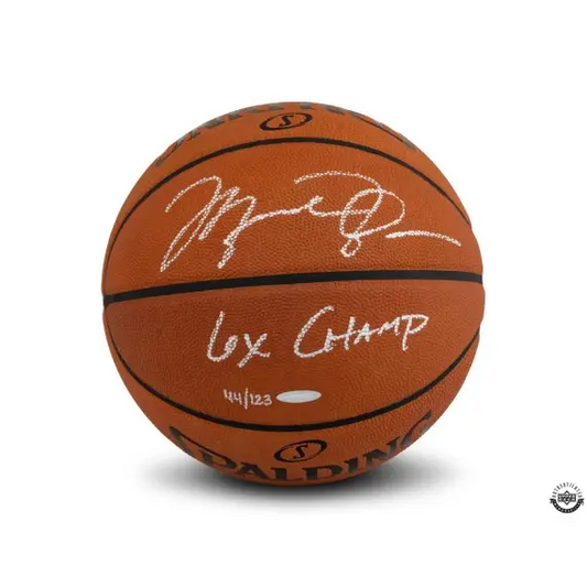 Michael Jordan Signed  & Inscribed “6x Champ” Spalding Basketball (Upper Deck)