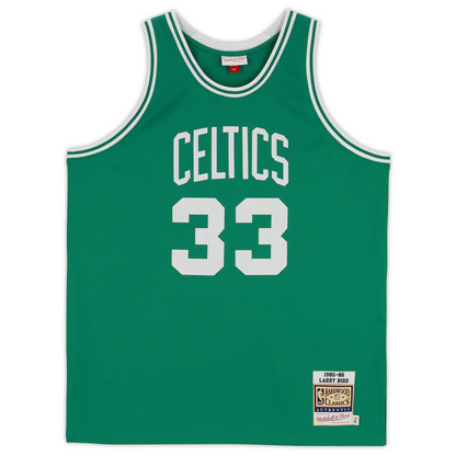 Larry Bird Signed Boston Celtics  Mitchell & Ness Kelly Green 1985-1986 Authentic Jersey with "Larry Legend" Inscription - Limited Edition of 133 (Fanatics)
