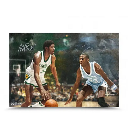 Michael Jordan & Magic Johnson Signed "Remember the Times" 16 x 24 (Upper Deck)