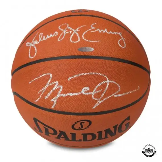 Michael Jordan & Julius Erving Signed Authentic Spalding Basketball (Upper Deck)